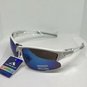 Arctic Blue Mirrored Semi Rimless Sunglasses